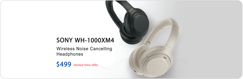 Sony WH-1000XM4 noise-canceling wireless headphones.