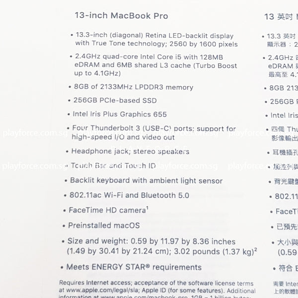 Macbook Pro 2019 (13-inch, 256GB, Space)(Brand New+Apple Care)