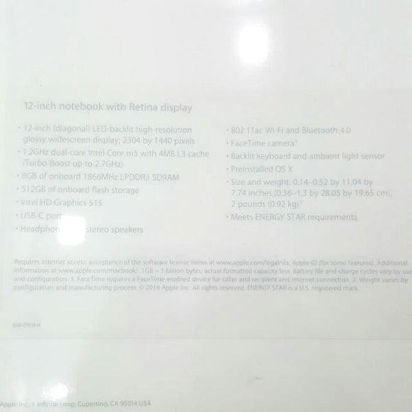 Apple Macbook Early 2016, 12-Inch Retina, Space Grey [Brand New]